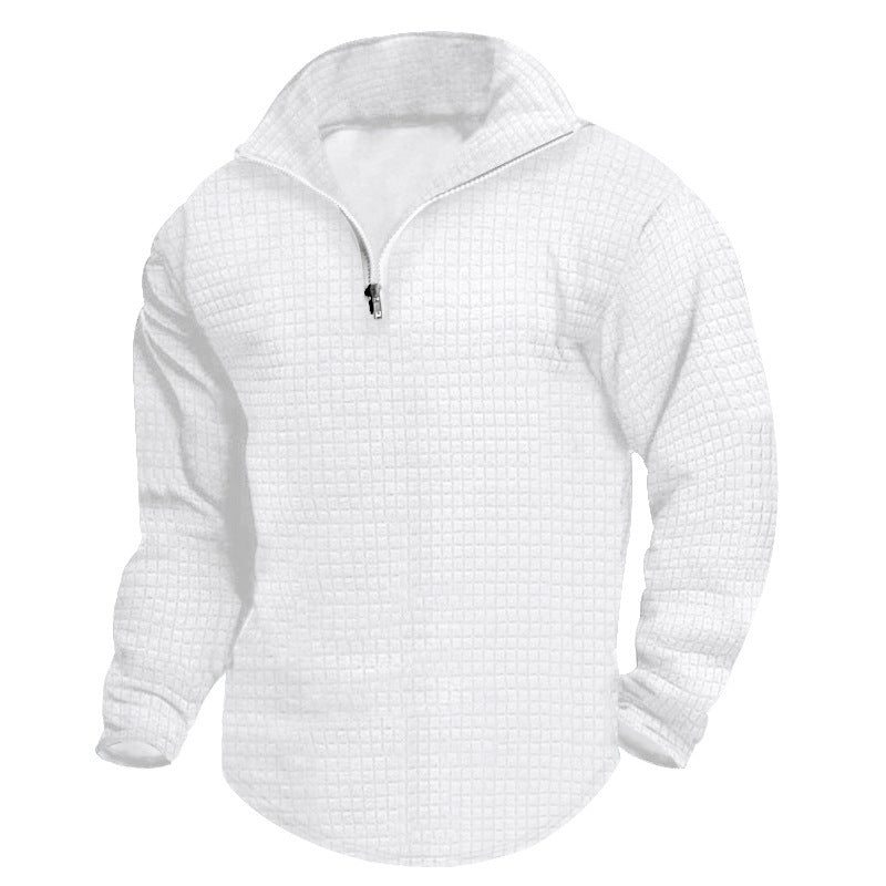 Herren Wärmeisolierter Pullover mit halbhohem Kragen und strukturierter Oberfläche Drune
