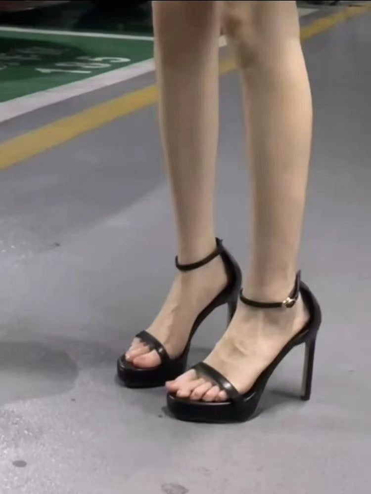 Damen Riemchen-Sandaletten mit hohem Stiletto-Absatz und Knöchelriemen Drune