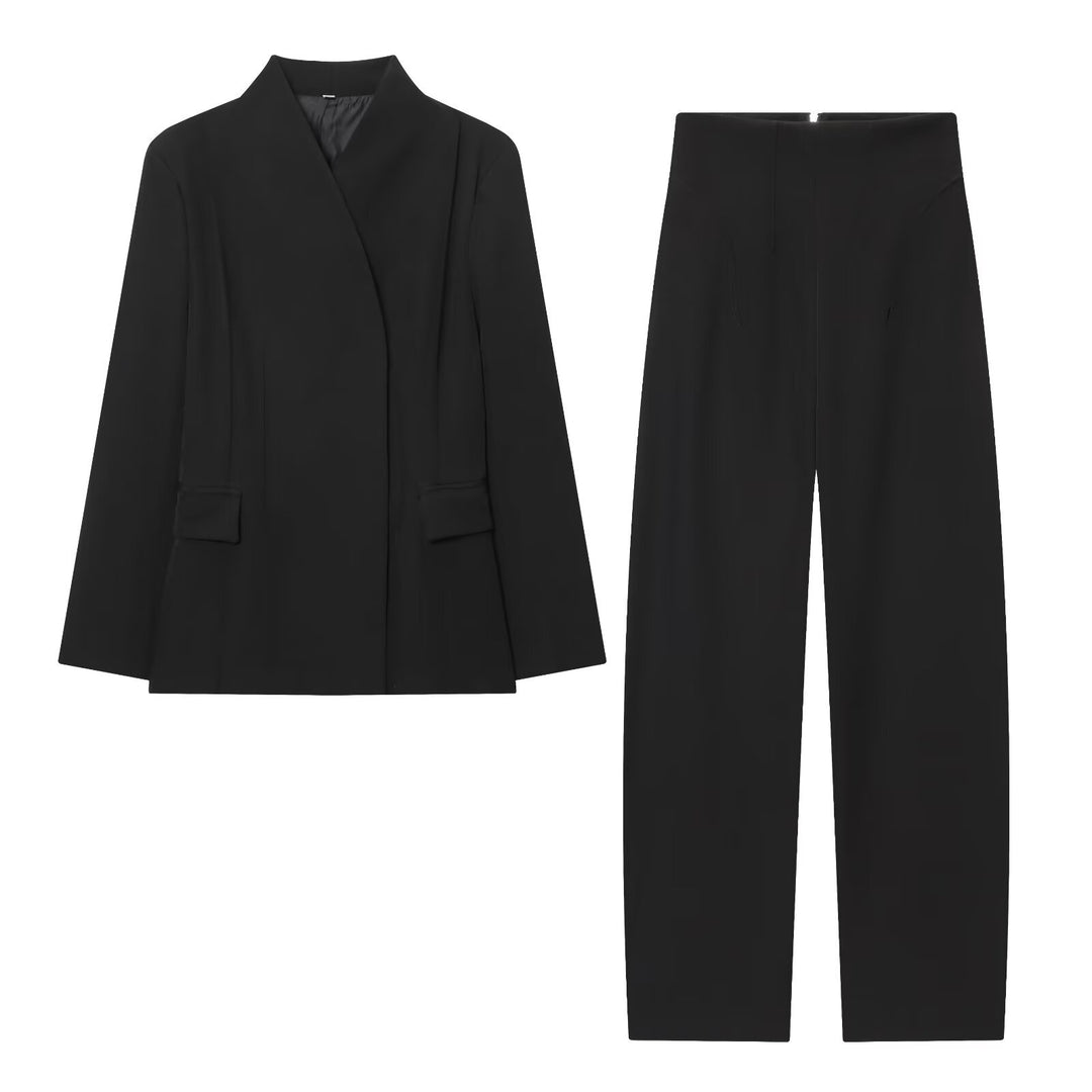 Damen Longblazer mit verdeckter Knopfleiste und Pattentaschen Drune