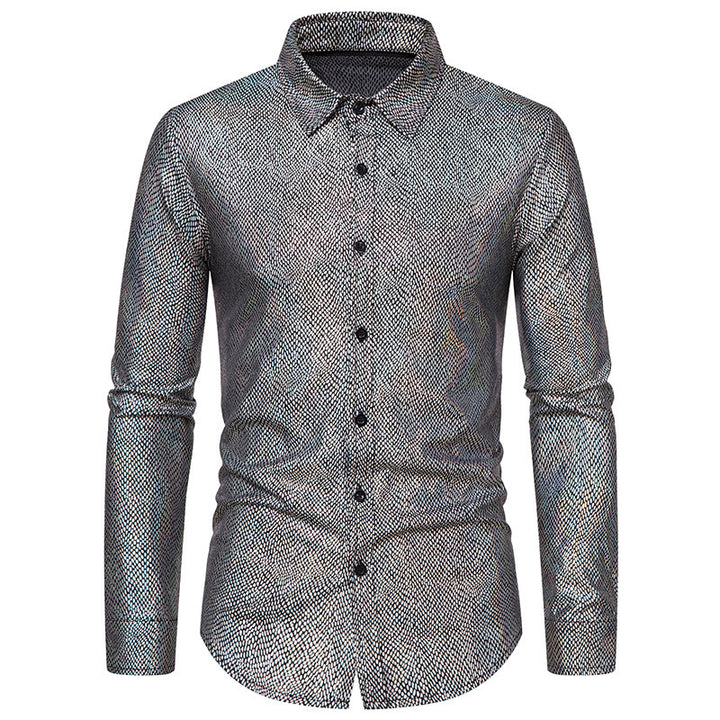 Herren elegantes Hemd mit schimmerndem Obermaterial und modernem Schnitt Drune