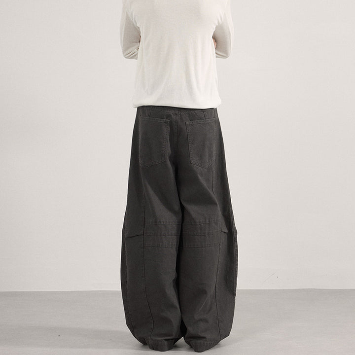 Herren Weite Paneel-Twill Palazzohose im Utility-Look Drune