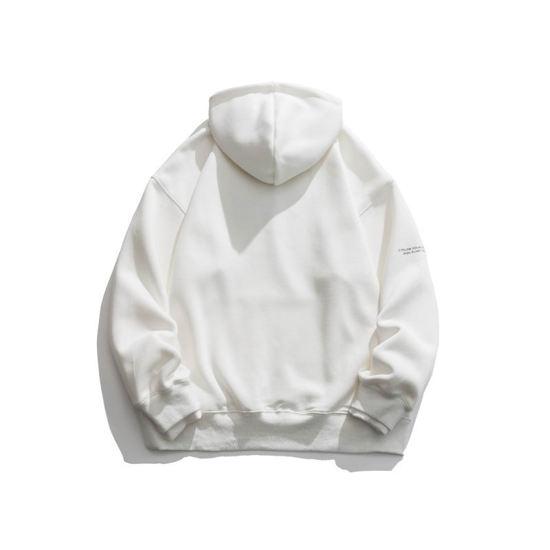 Unisex Oversize-Kapuzenpullover mit minimalem Logoprint, Fleece-Innenfutter und Kängurutasche Drune