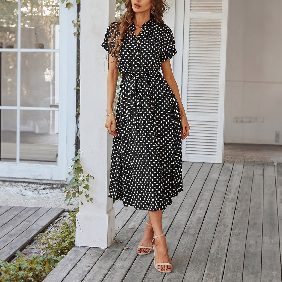 Damen Midikleid mit Punkten Drune