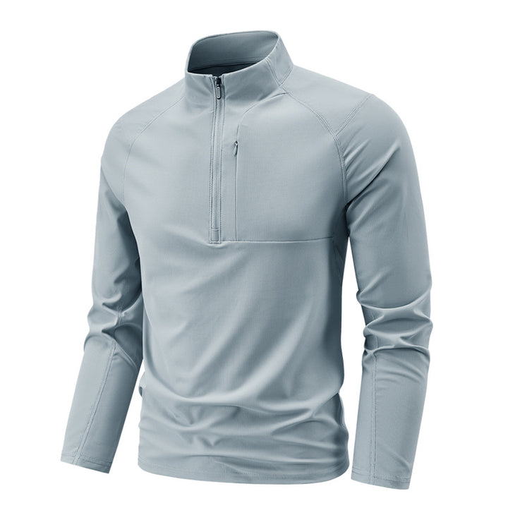 Herren technischer Thermo-Halbzip-Pullover mit Stehkragen und Brustreißverschlusstasche Drune
