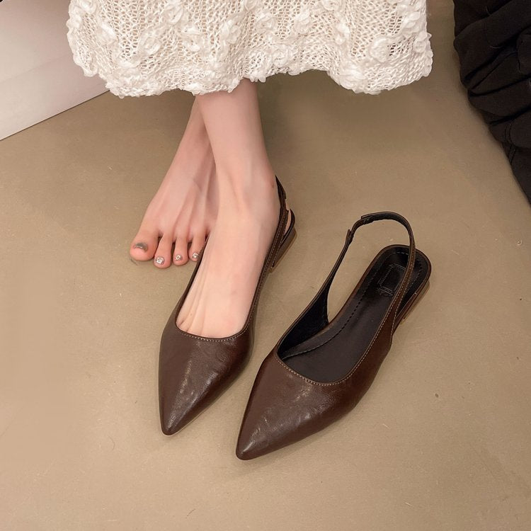 Damen Slingback Pumps aus glänzendem Material Drune