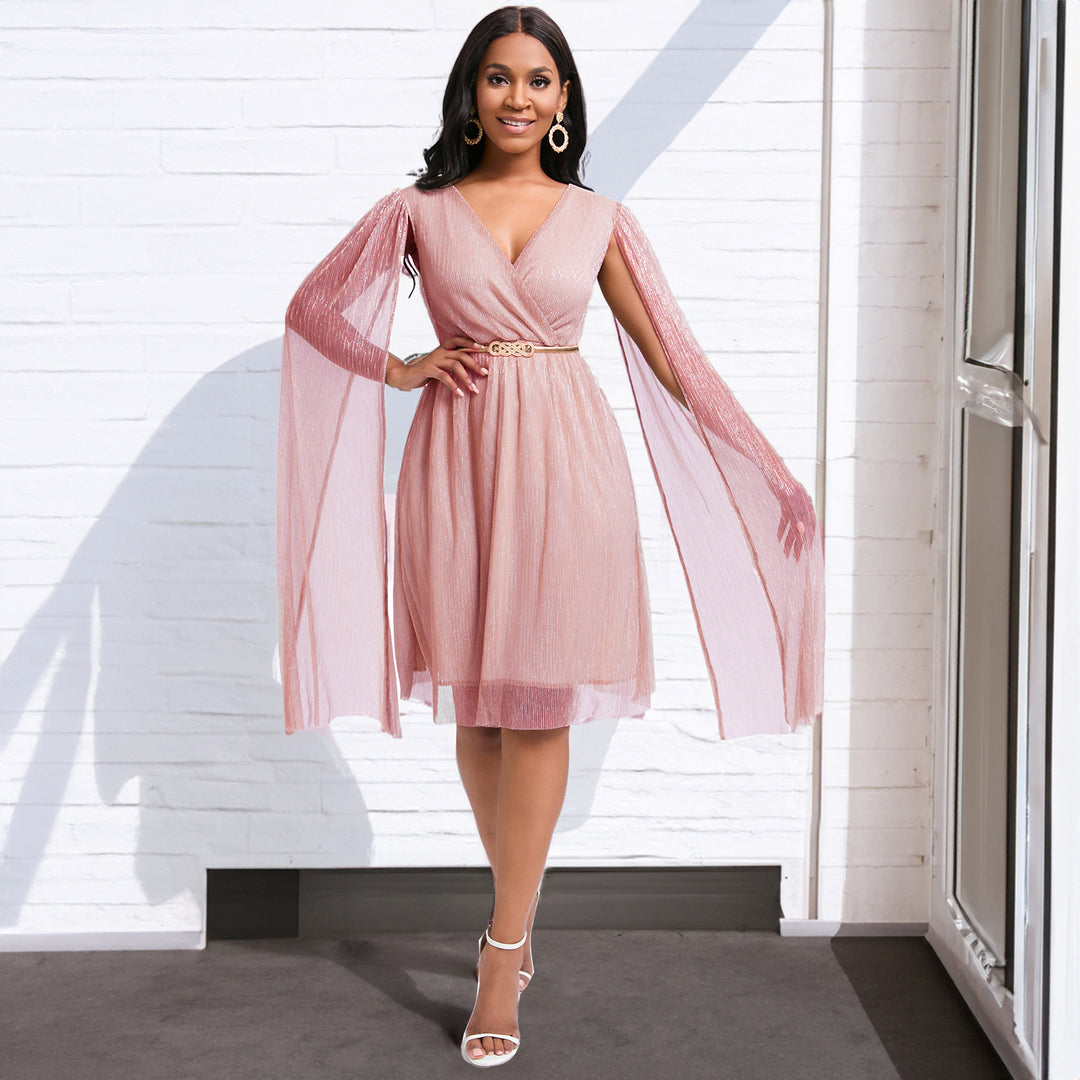Damen Glamouröses Abendkleid mit voluminösen Ärmeln und eleganter Taillierung Drune