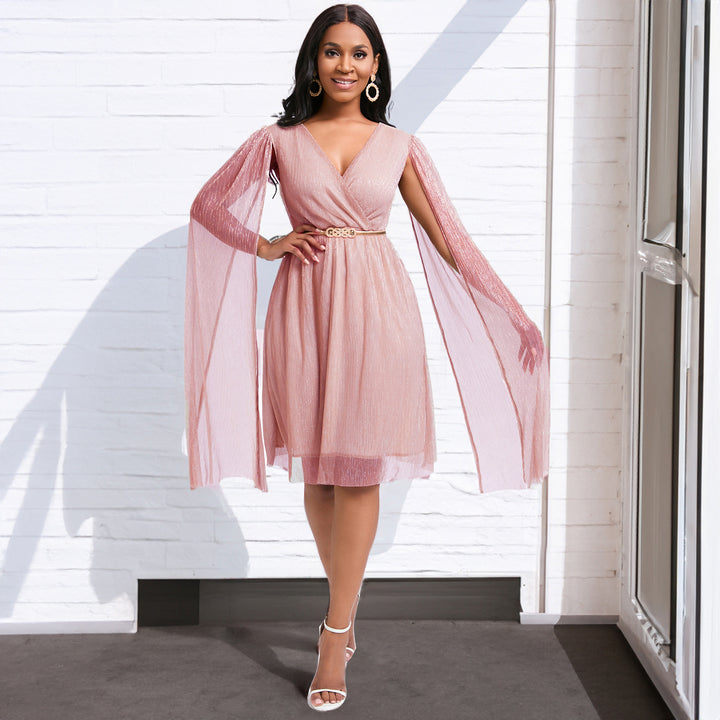 Damen Glamouröses Abendkleid mit voluminösen Ärmeln und eleganter Taillierung Drune