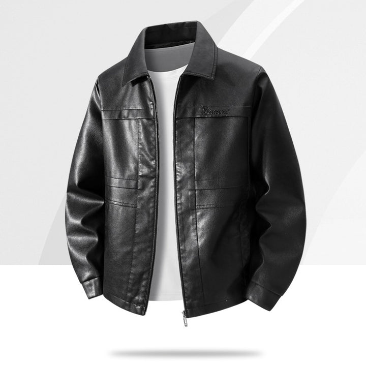 Herren Hochwertige Kunstlederjacke mit klassischem Schnitt Drune