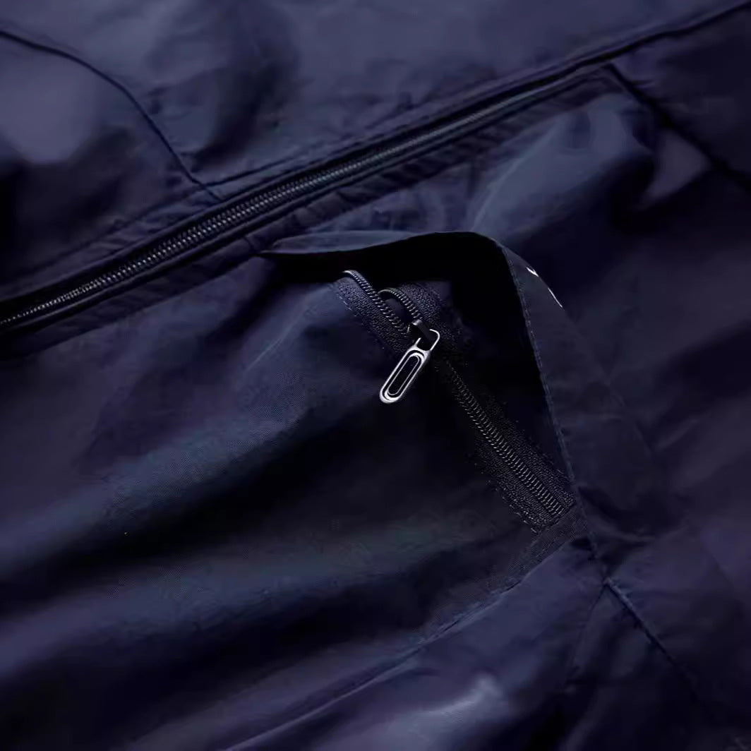 Herren Ultraleichte packbare Reise-Utilityweste mit Mesh-Innenfutter, Stehkragen und Kordelzugsaum Drune