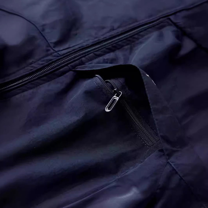 Herren Ultraleichte packbare Reise-Utilityweste mit Mesh-Innenfutter, Stehkragen und Kordelzugsaum Drune