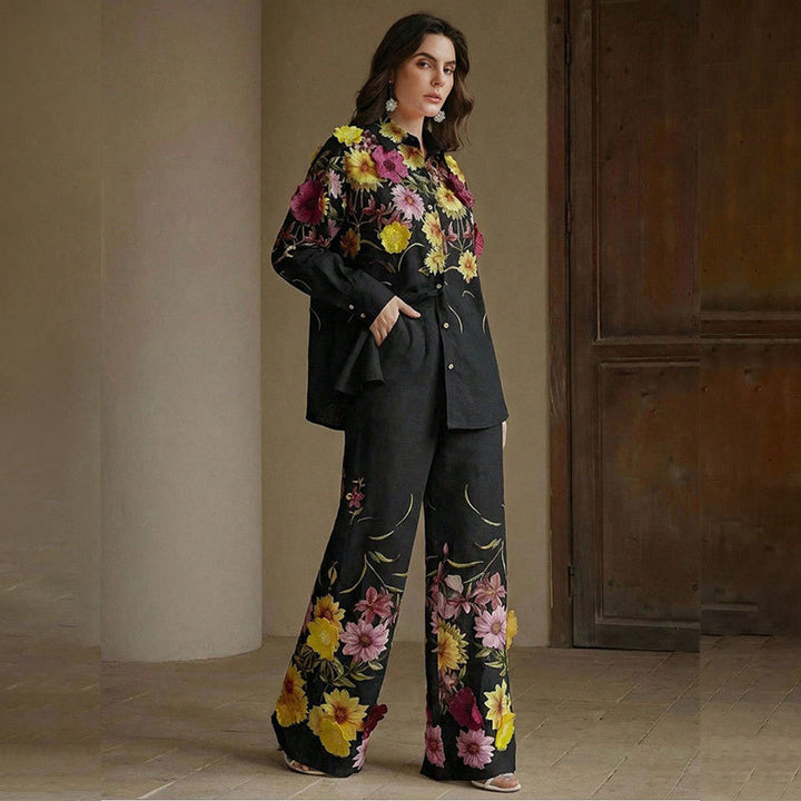 Damen Elegant floral gestalteter Gesamtlook Drune