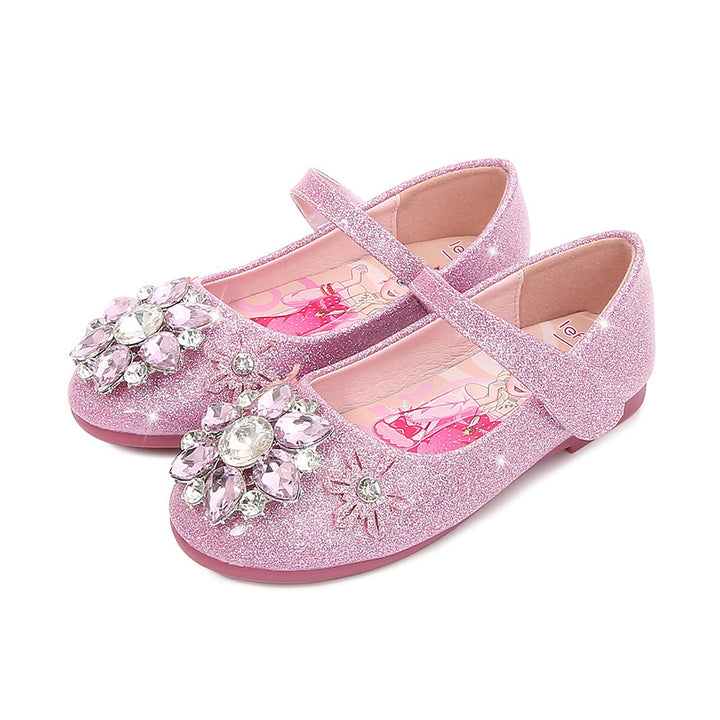 Mädchen Glitzernde Ballerinaschuhe mit Blumenapplikation Drune