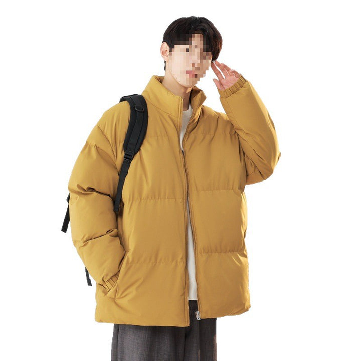 Herren Wattierte Oversize-Pufferjacke mit hohem Stehkragen & elastischen Bündchen Drune