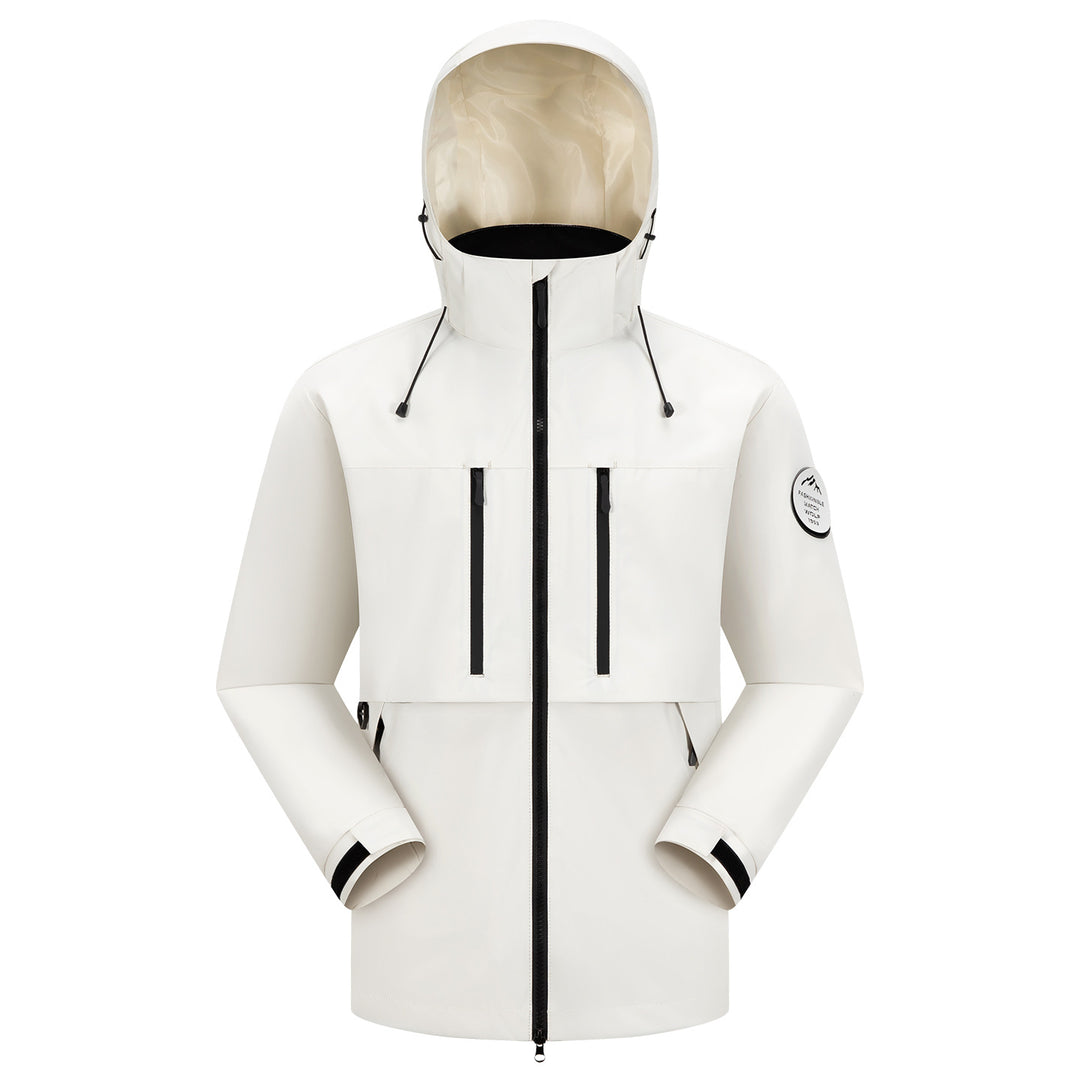 Herren Regen-Softshellparka mit längerer Silhouette, verschweißten Nähten und wasserabweisenden Reißverschlüssen Drune
