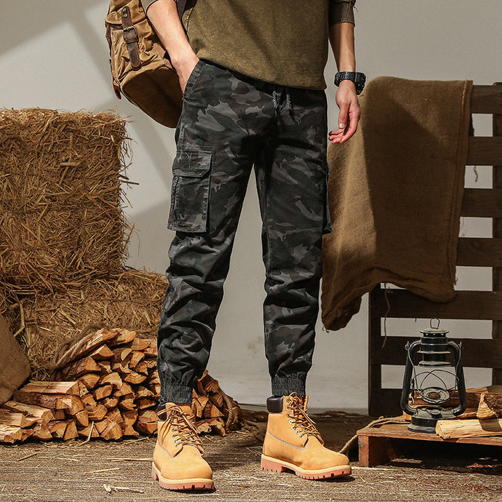 Herren Cargohhose im Joggerstil mit Kordelzug, Bündchen und Mehrfach-Taschen Drune