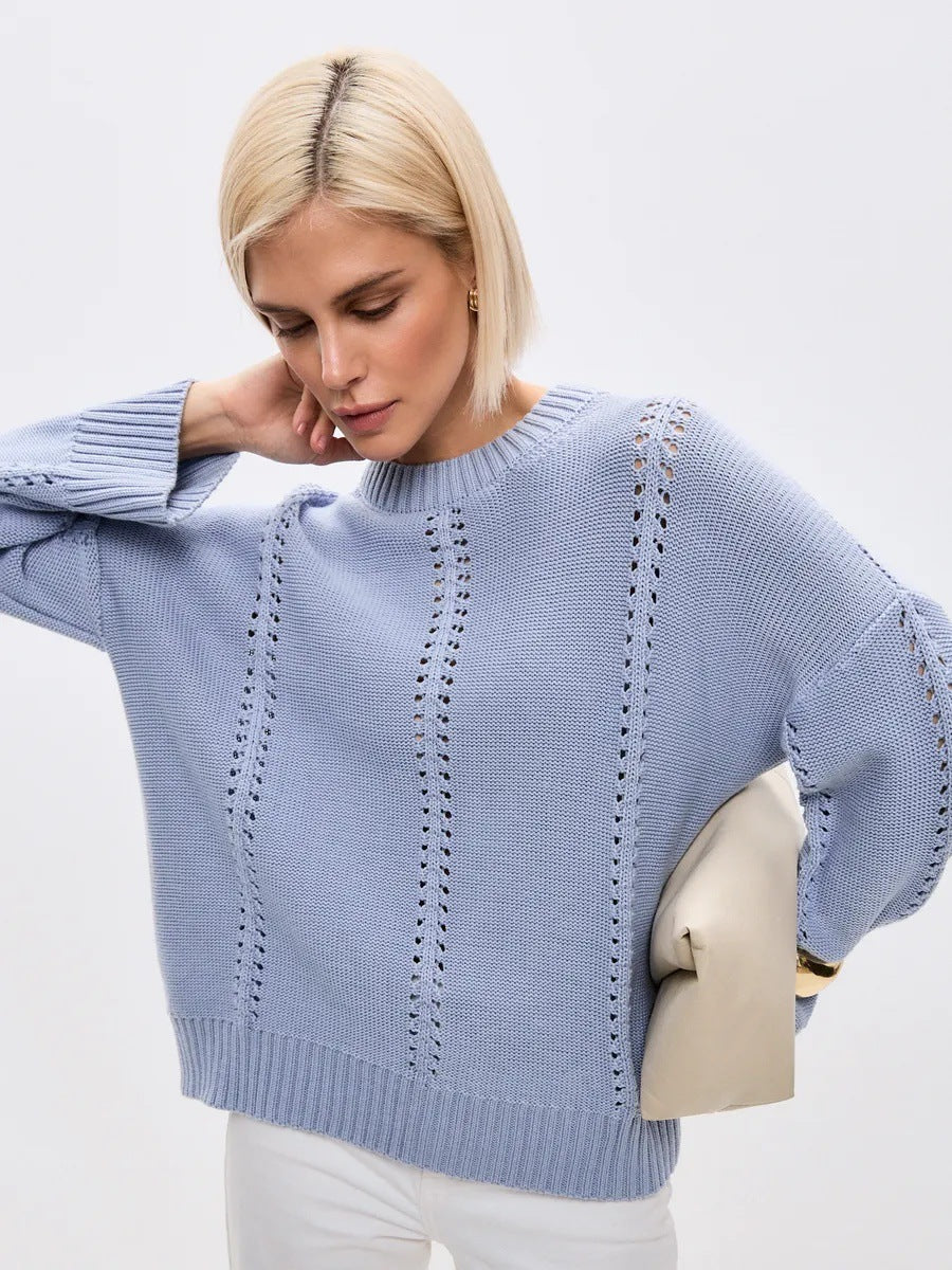 Damen Lässiger Strickpullover mit modernem Schnitt Drune