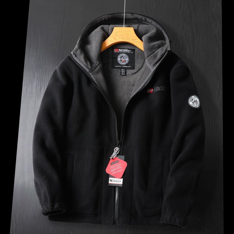 Herren Fleecejacke mit hohem Kragen und praktischen Taschen Drune