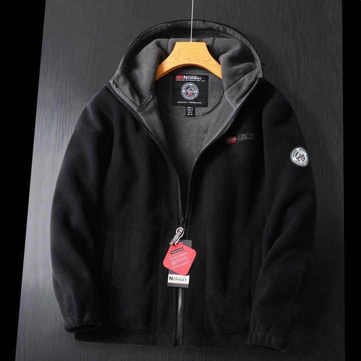 Herren Fleecejacke mit hohem Kragen und praktischen Taschen Drune