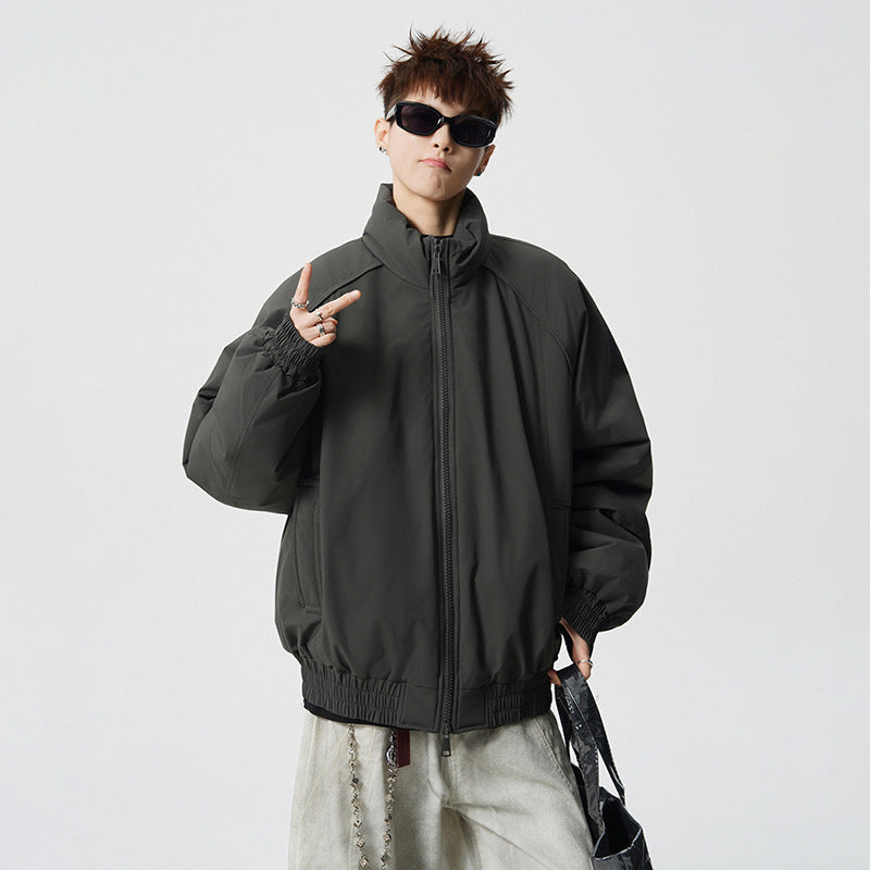 Herren Oversized Windjacke mit Stehkragen und elastischen Bündchen Drune