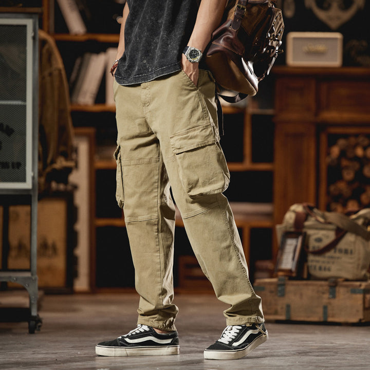 Herren Cargo-Hose im Utility-Look mit Knieabnähern und großen Klappentaschen Drune