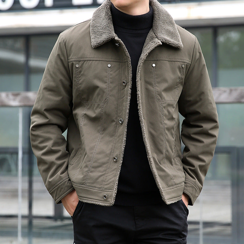 Herren Lässige Jacke mit Teddyfutter Drune