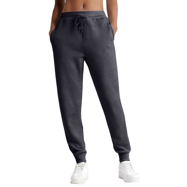 Damen nan schmale High‑Waist Sweat-Jogginghose mit hohem Komfortbund, verstellbarem Kordelzug und elastischen Knöchelbündchen Drune