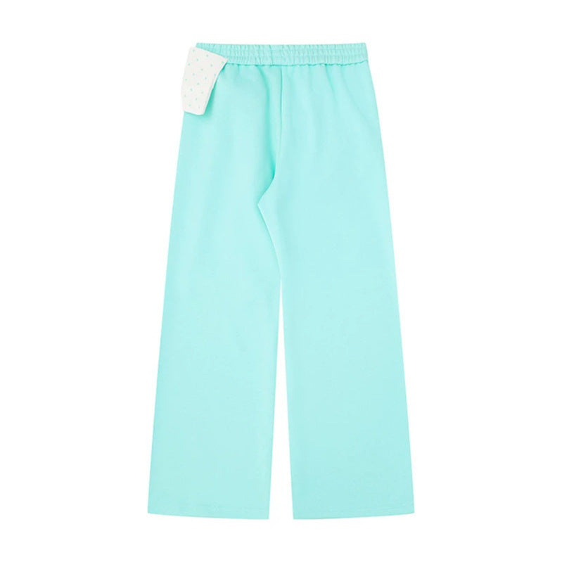 Damen Culotte-Jogginghose mit weitem Bein und dekorativer Tupfen-Schleife Drune