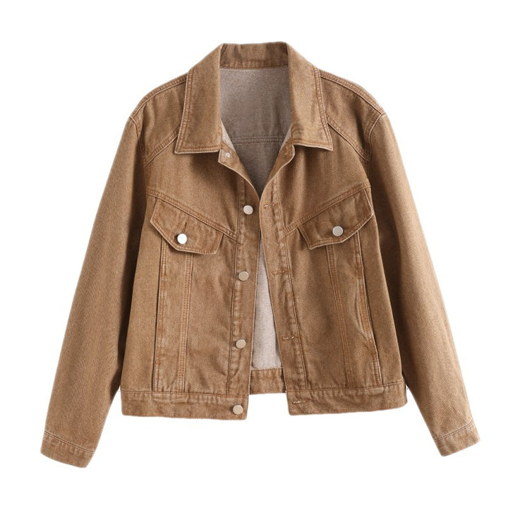 Damen Vintage Denimjacke mit detailreichen Taschen und modernem Schnitt Drune