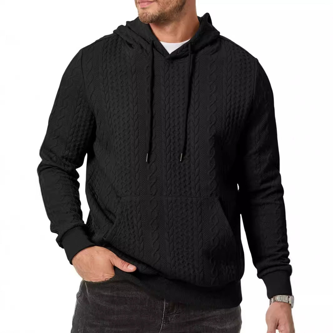 Herren Kapuzenpullover mit strukturiertem Kabelstrickmuster Drune