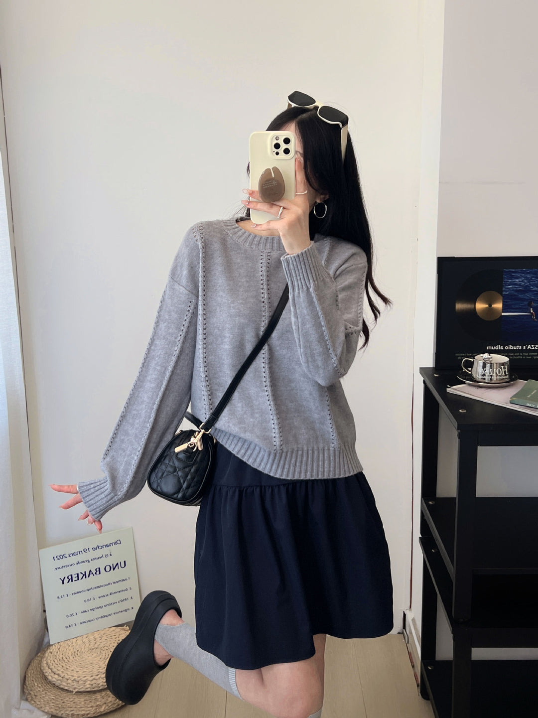 Damen Grobstrickpullover mit femininer Silhouette und strukturiertem Design Drune