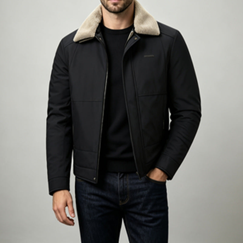 Herren Modische Übergangsjacke mit hohem Kragen und weichem Innenfutter Drune