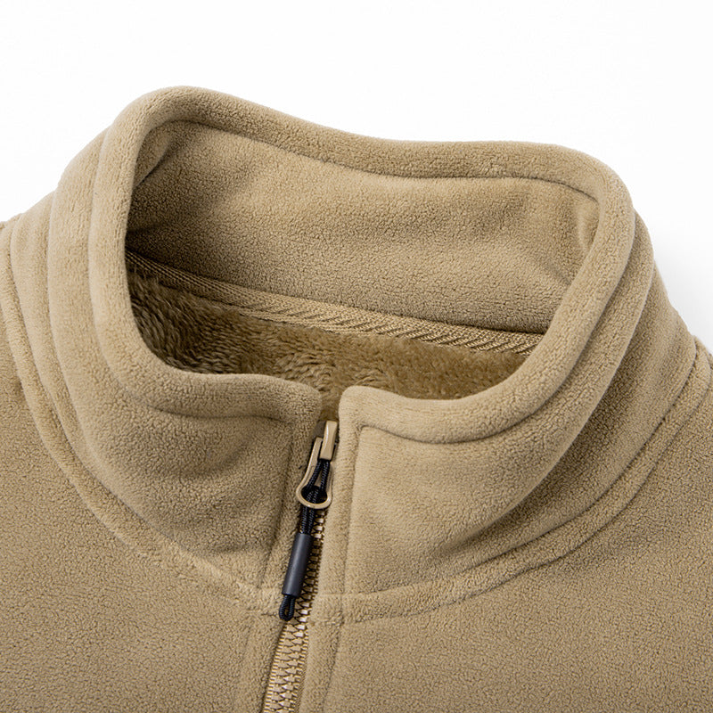 Herren funktionale Thermo-Fleecejacke mit weichem Teddyinnenfutter, Brustreißverschlusstasche und Zweiwege-Reißverschluss Drune