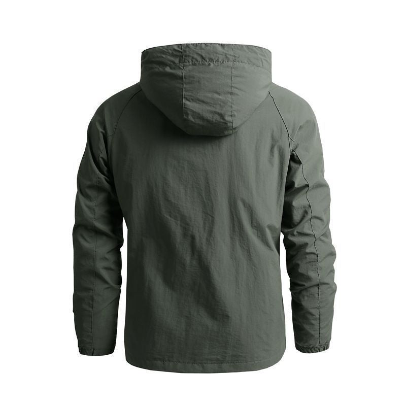 Herren nan leichte wasserabweisende Softshelljacke mit Kapuze und Brusttasche Drune