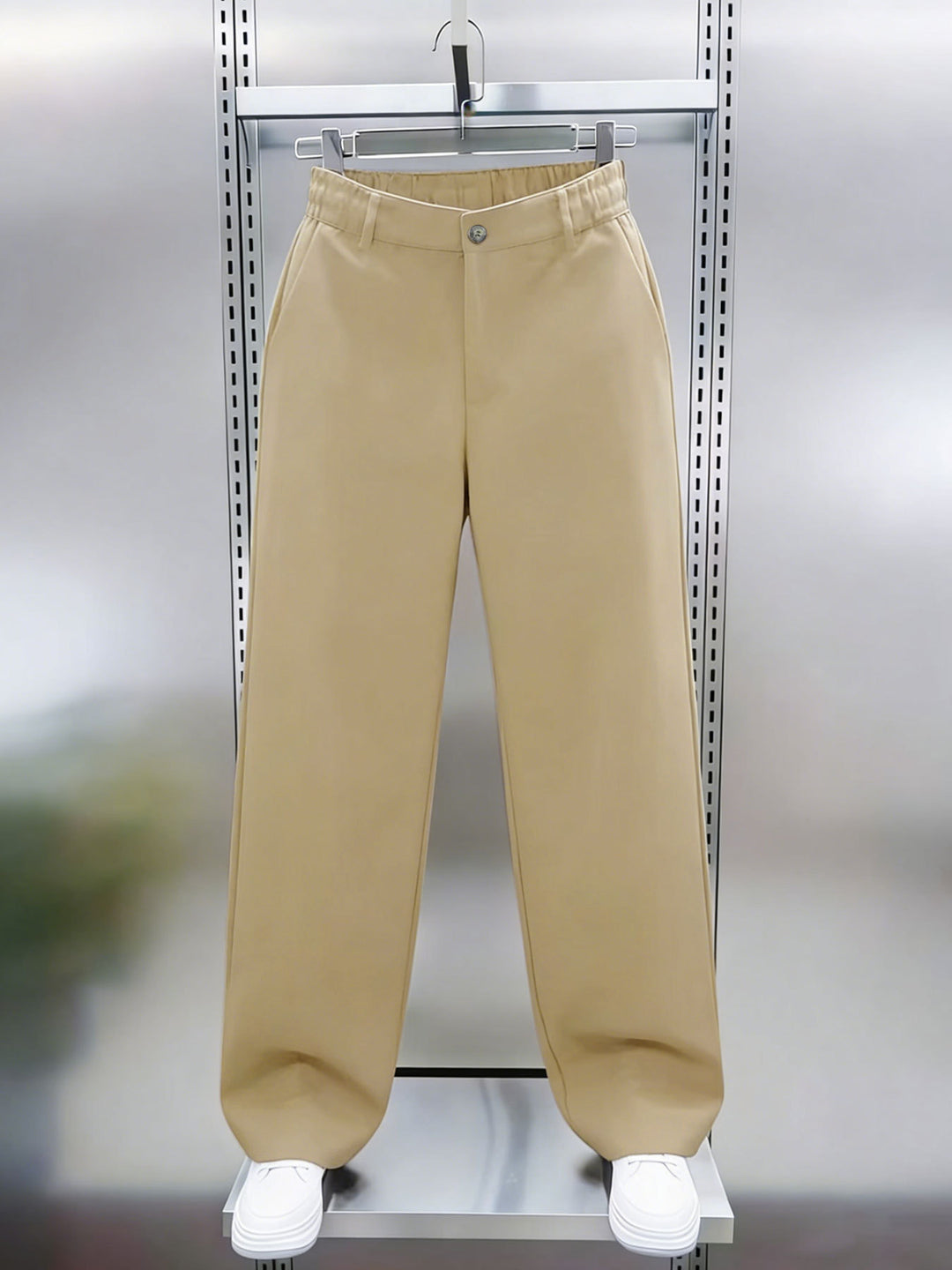 Herren Weite Twillhose mit hohem Bund, elastischem Rückenbund und geradem Bein Drune