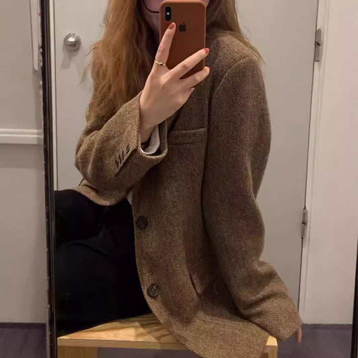 Damen Übergroßer Wollblazer Drune