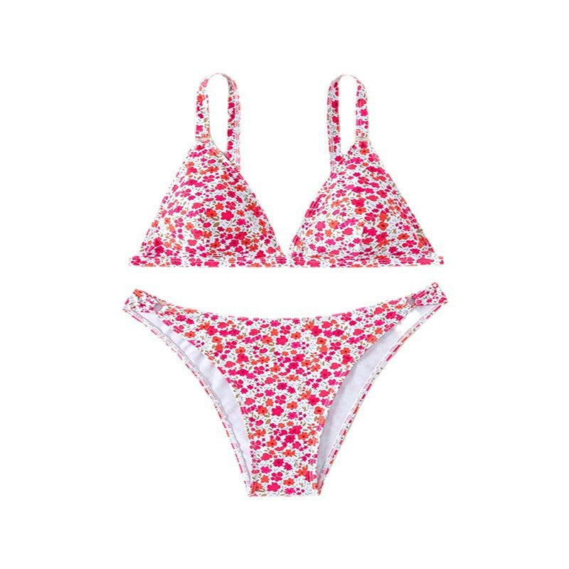 Damen Triangel-Bikini mit floralem Muster Drune