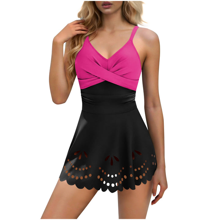 Damen Eleganter Badeanzug mit asymmetrischem Rock Drune