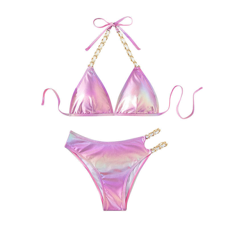 Damen Triangel-Bikini mit glamourösen Kettenakzenten Drune