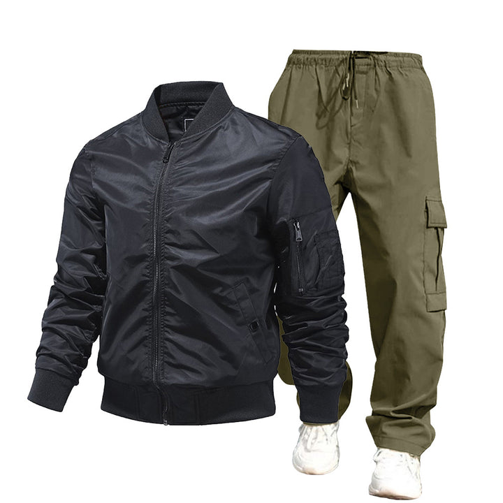 Herren urbane Bomberjacke und Cargo-Hosen Set Drune