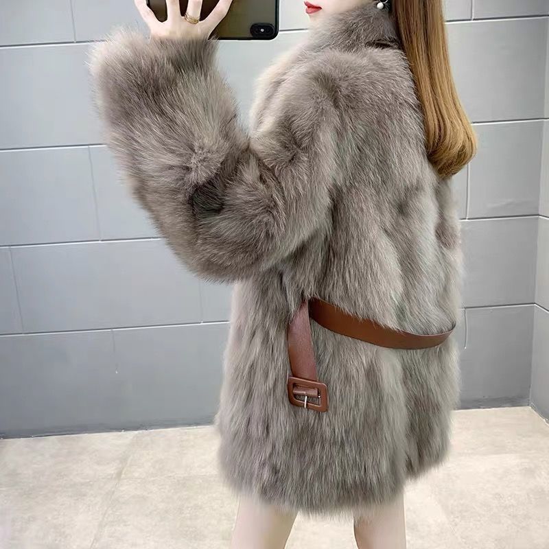 Damen Elegante Kunstpelzjacke Drune