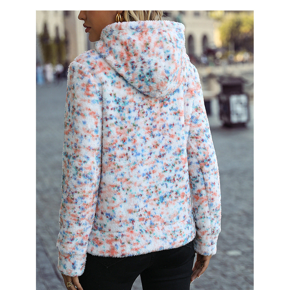 Damen Fleece-Pullover mit Kapuze Drune