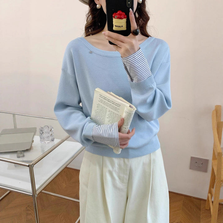 Damen lässiger Pullover mit abnehmbarem Innenarm Drune