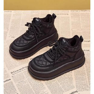 Damen Modische Plateau Sneakers mit Steppdesign Drune