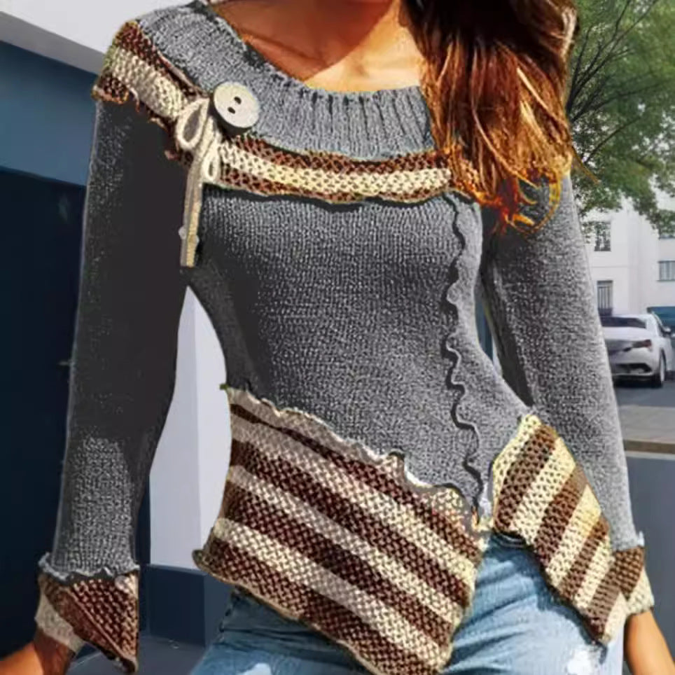 Damen Strickpullover mit kunstvollem Design und eleganten Details Drune