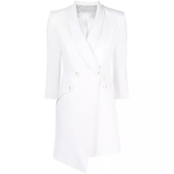 Damen Tailliertes Blazerkleid mit asymmetrischem Saum und 3/4-Ärmeln Drune