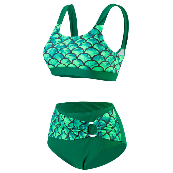 Damen Hochtailliertes Bikini-Set mit raffiniertem Ring-Design Drune