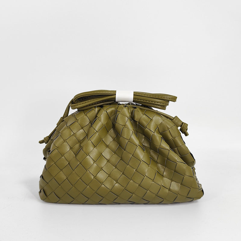 Drune | Leder Umhängetasche für Damen - Minimalistische Gewebte Tasche