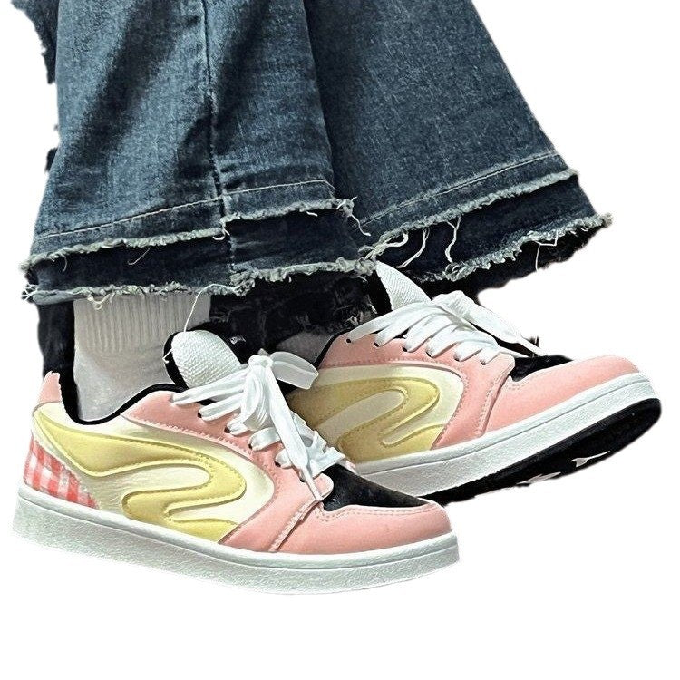 Damen Sneakers mit modischen Karodetails und atmungsaktiver Laufsohle Drune