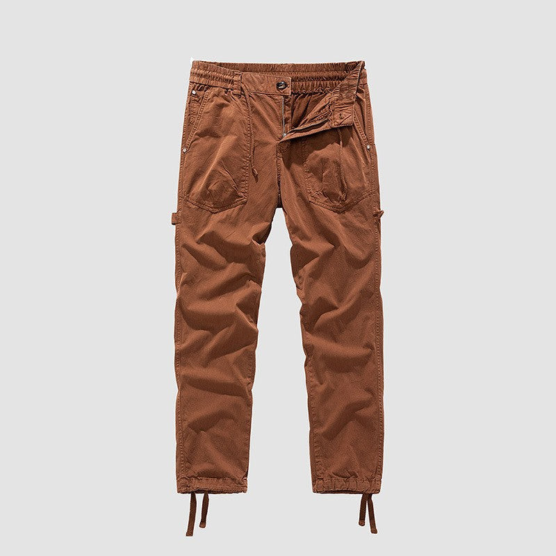 Herren Utility-Cargohose im Joggerstil mit elastischem Komfortbund, Multifachtaschen und Zugbändern am Knöchel Drune