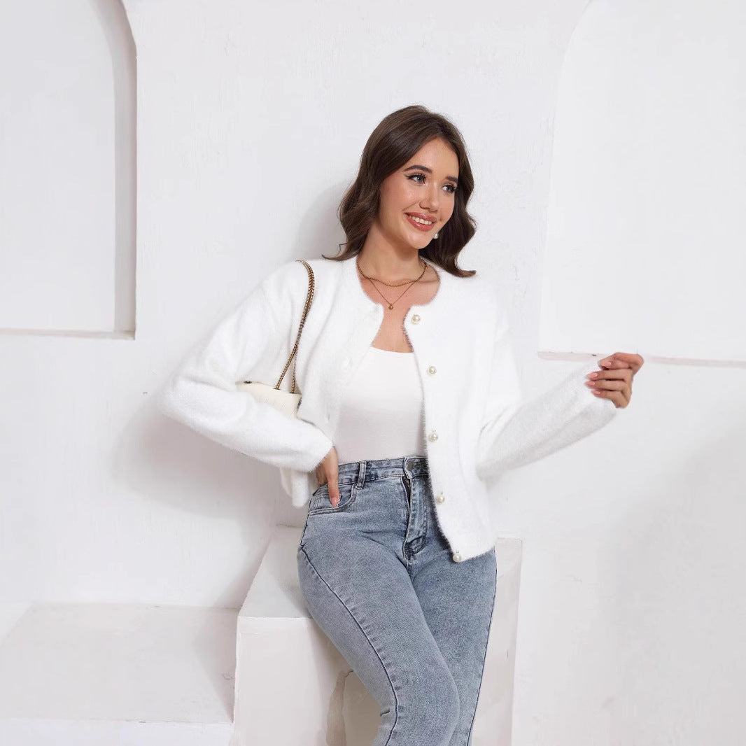 Damen Mode Strickjacke Drune